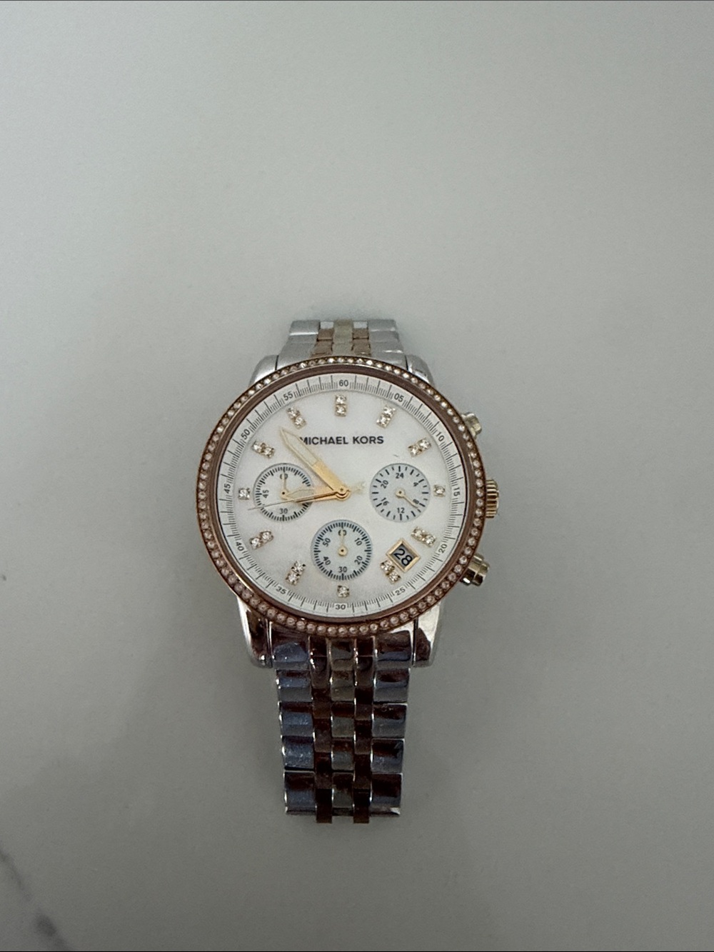 Michael Kors Two-Tone Silver and Gold Crystal Accent Women’s Watch